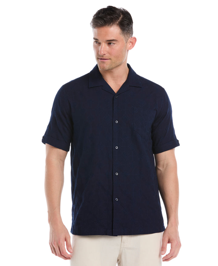 Cotton Medallion Dobby Shirt (Dress Blues) 