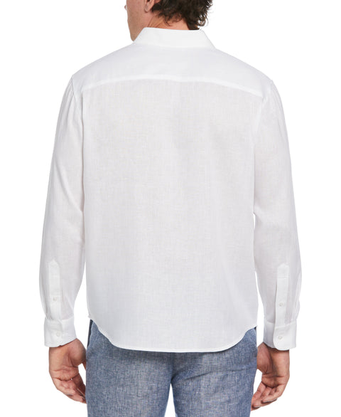Cross Dye Linen Pintuck Embroidered Panel Shirt (Brilliant W/Ensign Bl) 