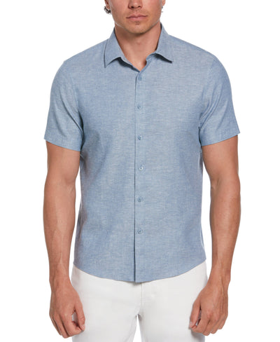 Cross Hatch Pattern Shirt (Aegean Blue) 