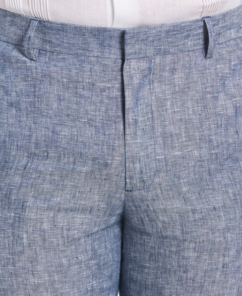 Delave Ensign Blue Linen Suit-Suit Set-Cubavera Collection