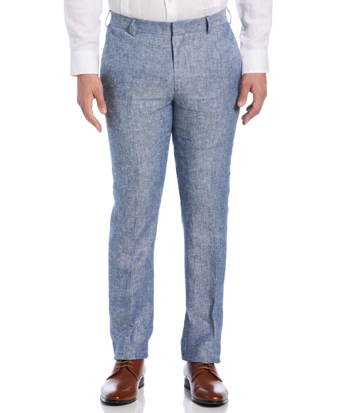 Delave Ensign Blue Linen Suit-Suit Set-Cubavera Collection