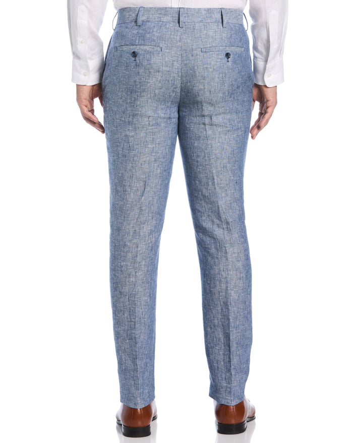 Delave Linen Flat Front Pant (Ensign Blue) 