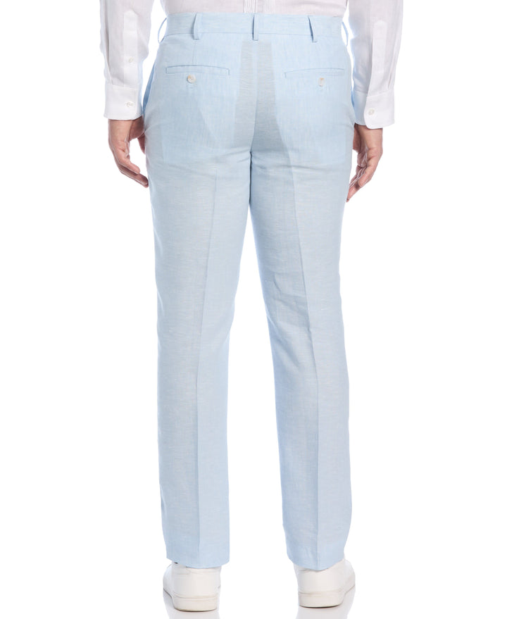 Delave Linen Flat Front Pant (Dream Blue) 
