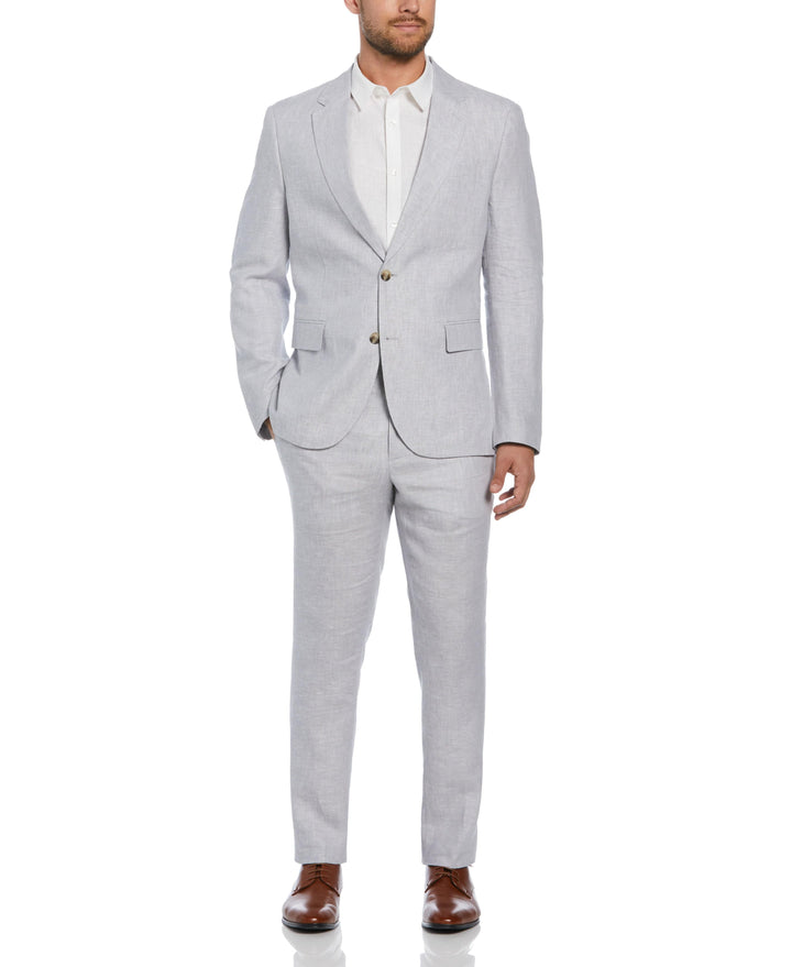 Delave Linen Flat Front Pant (Sleet) 