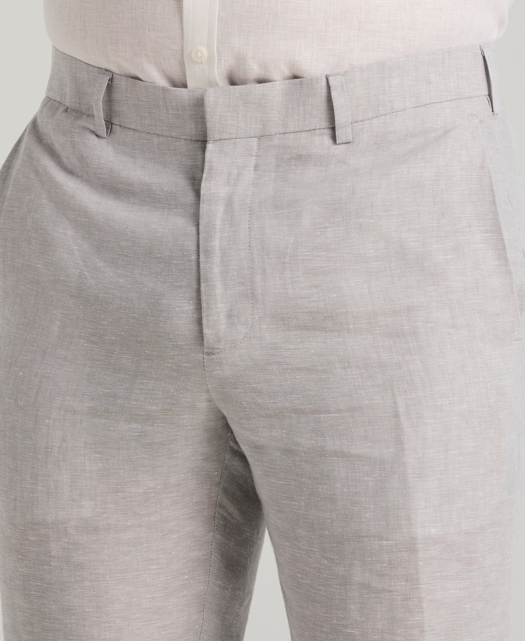 Delave Linen Flat Front Pant (Sleet) 
