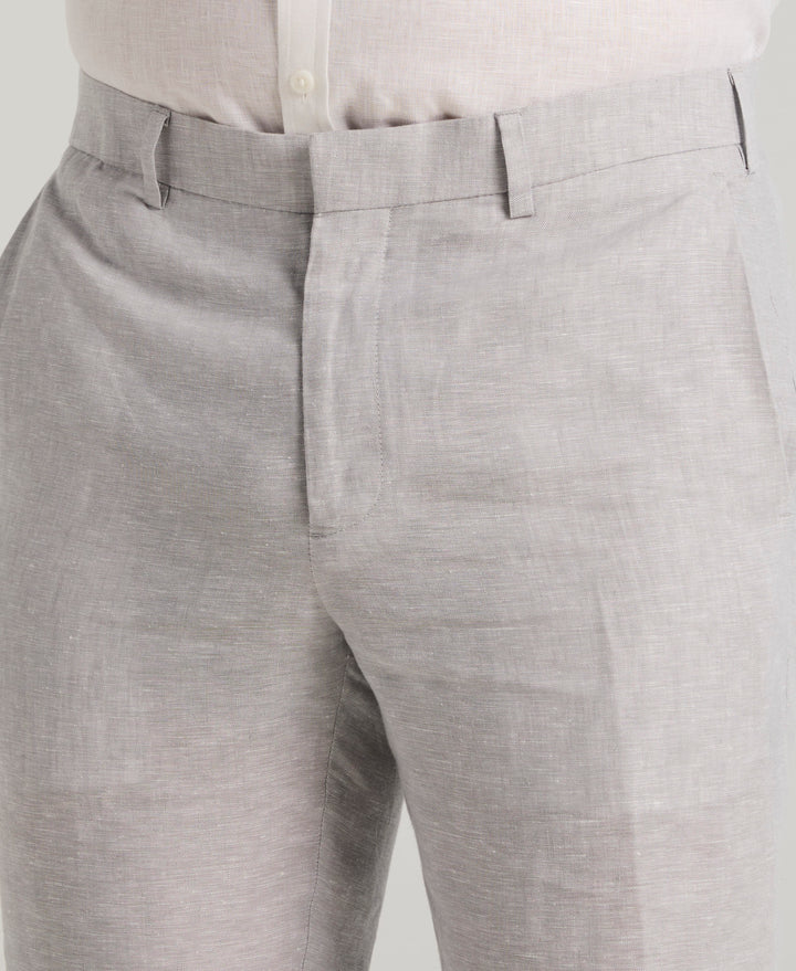 Delave Linen Flat Front Pant (Sleet) 