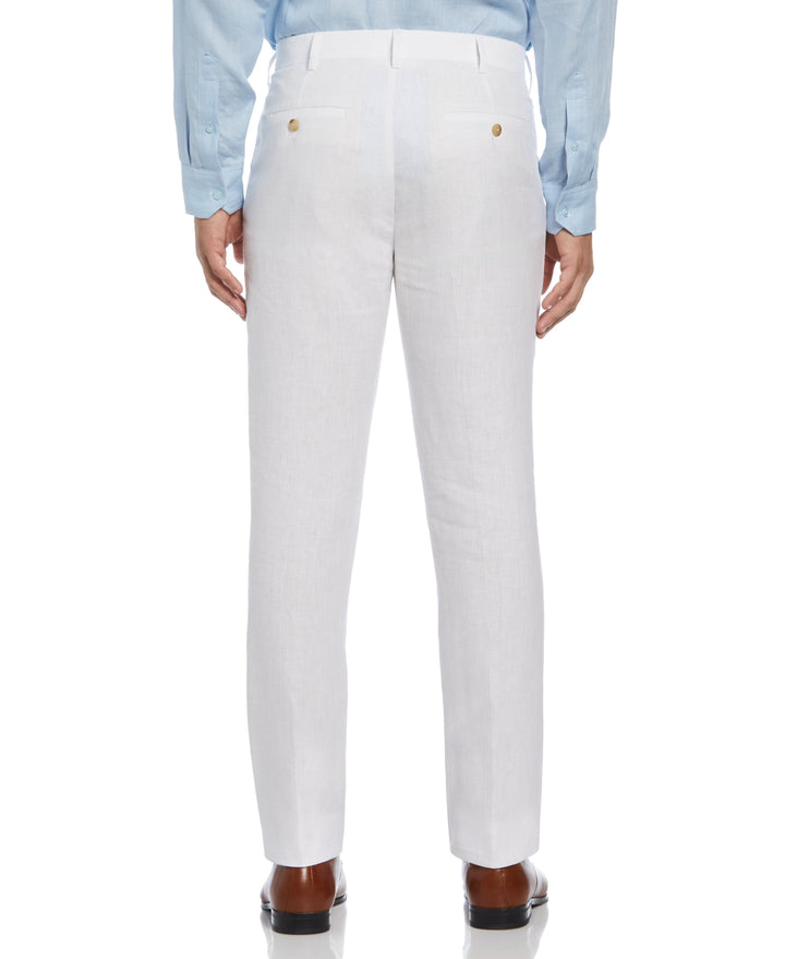 Delave Linen Flat Front Pant (Brilliant White) 