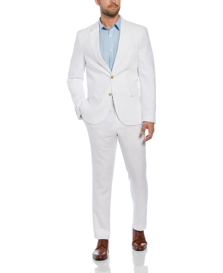 Delave Linen Flat Front Pant (Brilliant White) 