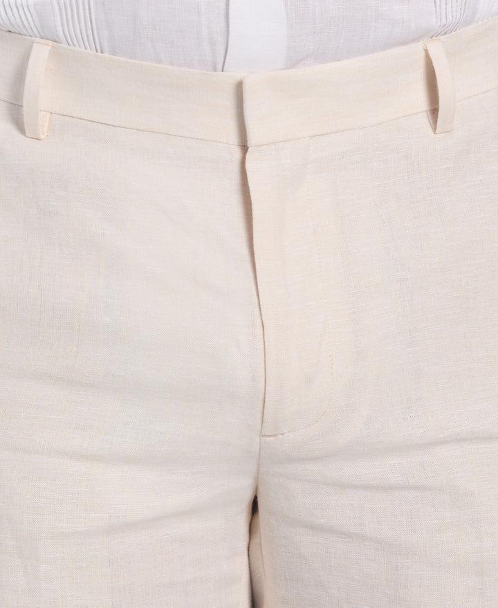 Delave Linen Flat Front Pant (Whitecap Gray) 