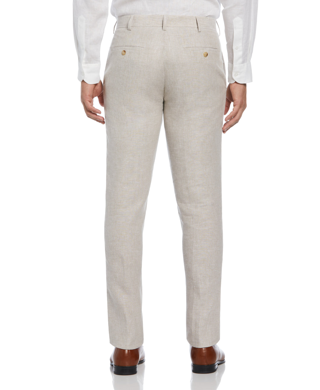 Delave Linen Flat Front Pant (Natural Linen) 