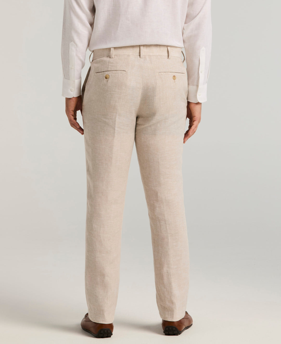 Delave Linen Flat Front Pant (Natural Linen) 