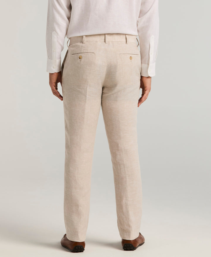 Delave Linen Flat Front Pant (Natural Linen) 