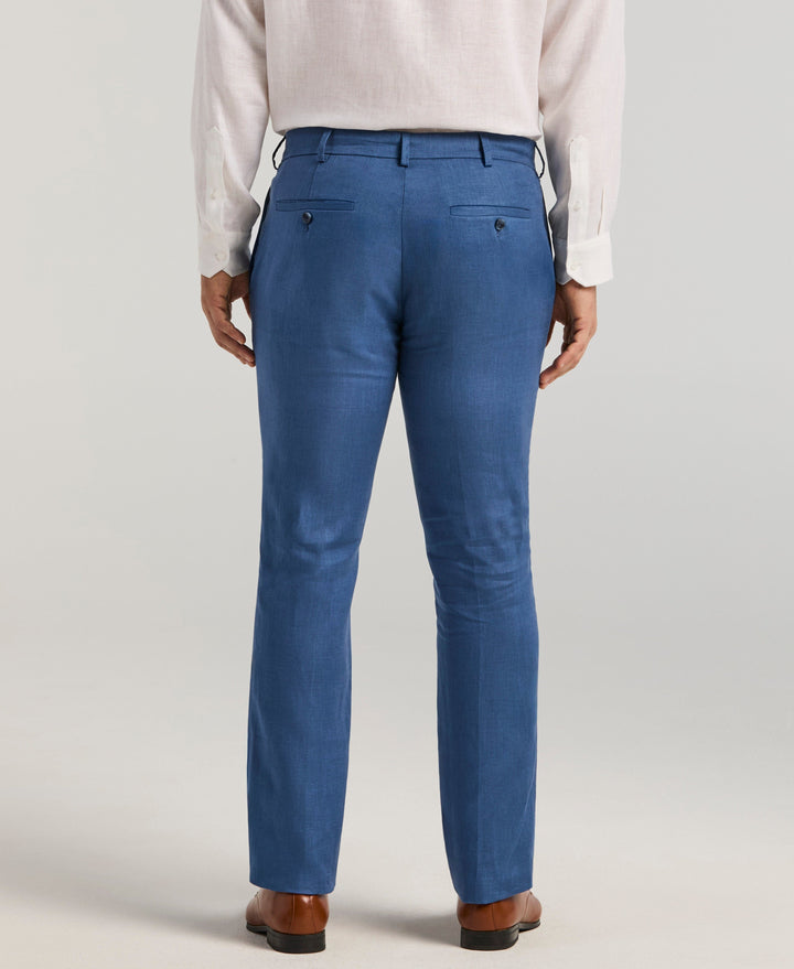 Delave Linen Flat Front Pant (True Navy) 