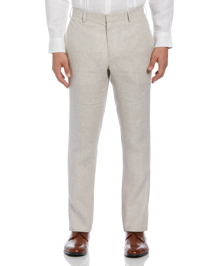 Delave Linen Flat Front Pant (Natural Linen) 