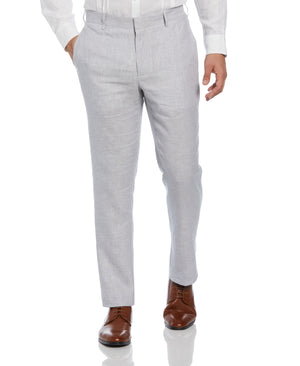 Flat Front Delave Linen Pant (Sleet) 