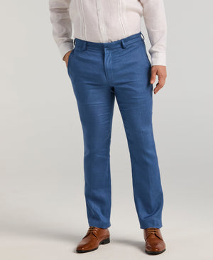 Delave Linen Flat Front Pant-Pants-True Navy-30-30-Cubavera