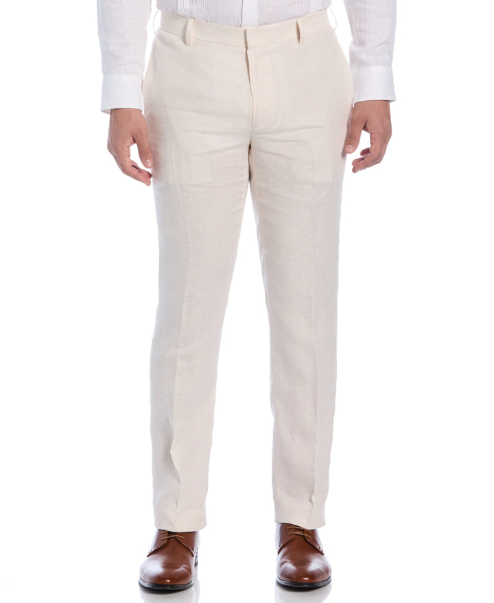 Delave Linen Flat Front Pant (Whitecap Gray) 