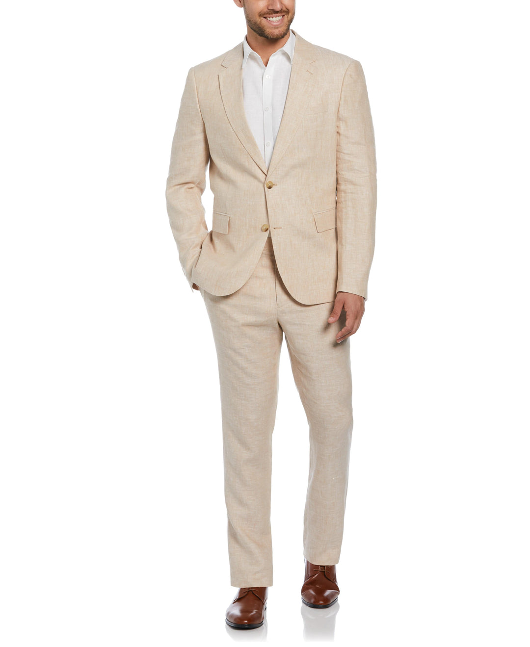Delave Linen Flat Front Pant (Incense) 