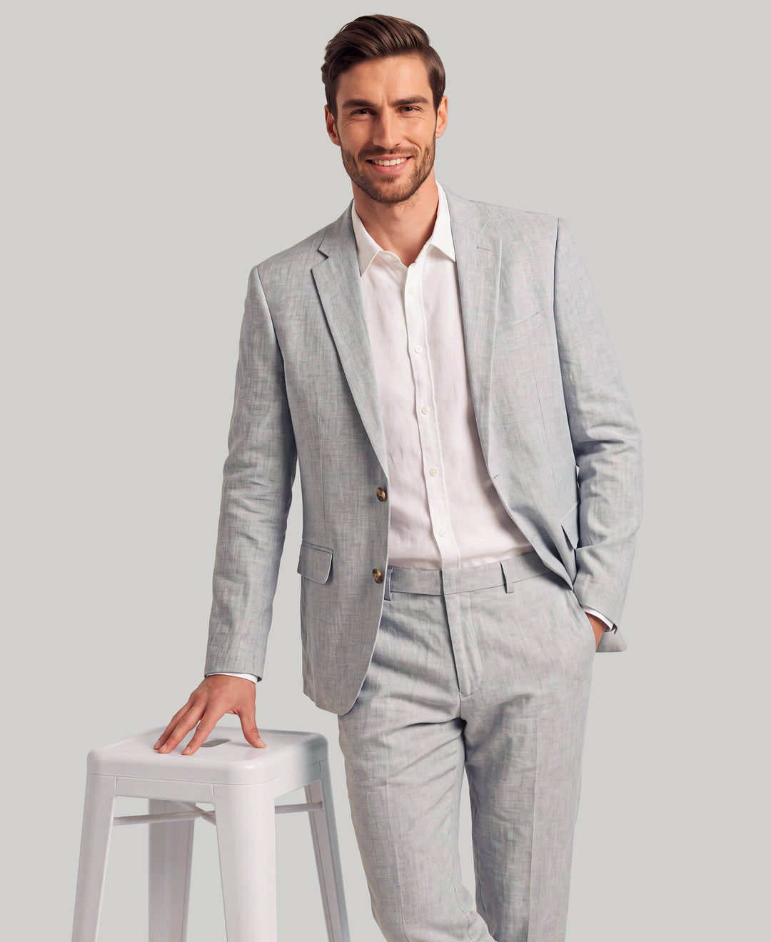 Linen Delave Sport Coat (Sleet) 