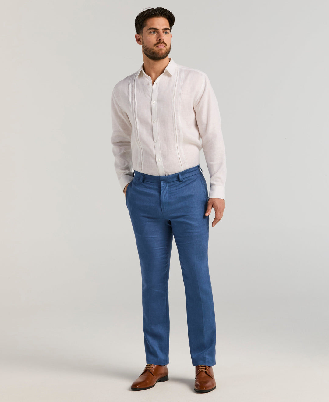 Delave Linen True Navy Suit Set-Suit Set-Fast Bundle