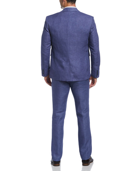 Delave Navy Linen Suit-Suit Set-Cubavera Collection