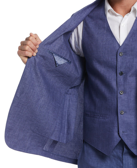 Delave Navy Linen Suit-Suit Set-Cubavera Collection