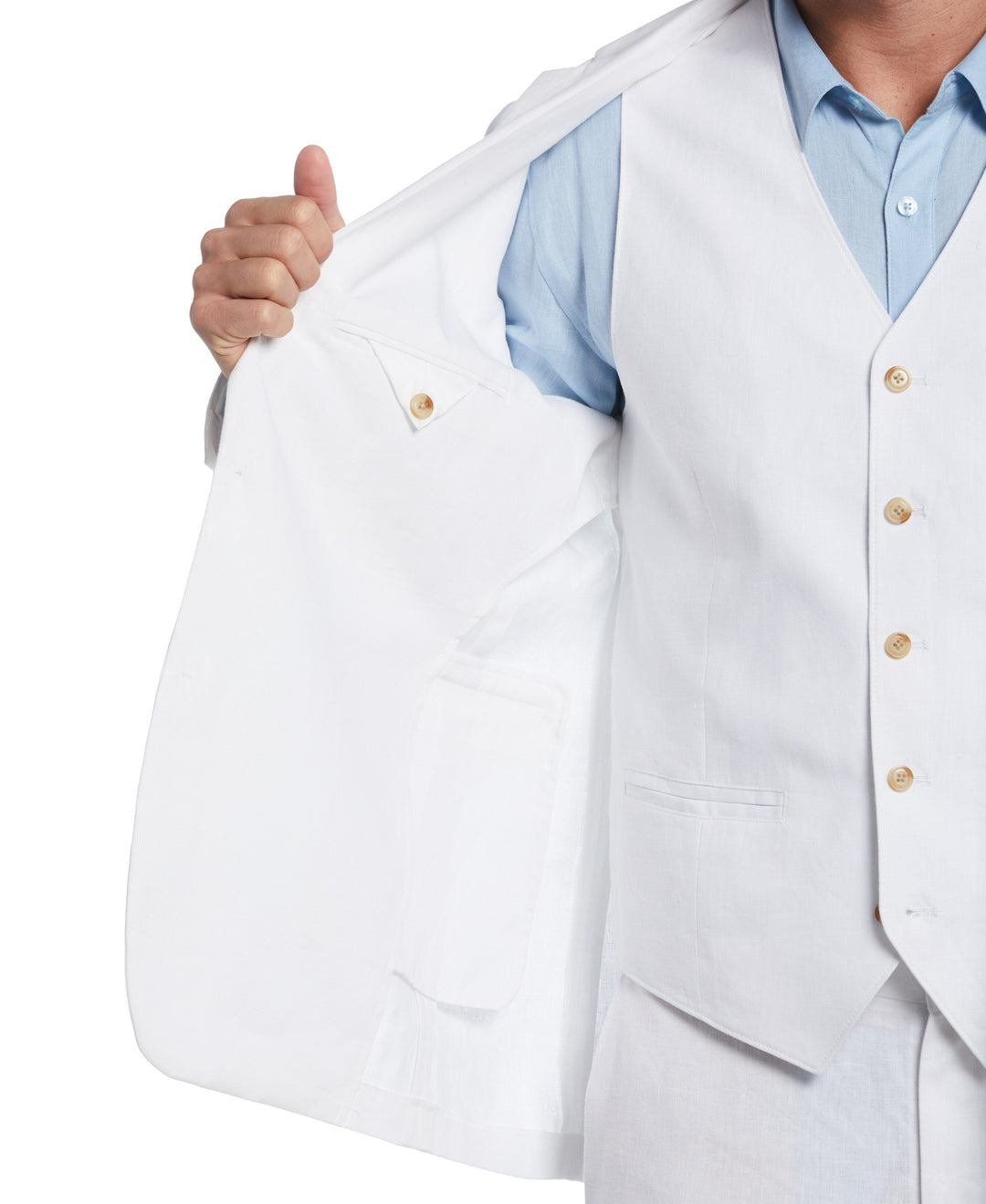 Delave White Linen Suit-Suit Set-Cubavera Collection