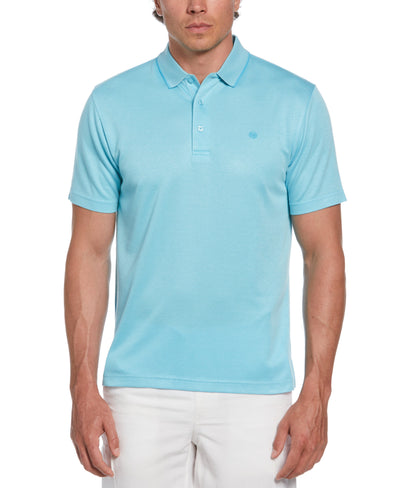 Diamond Jacquard Patterned Polo Shirt (Aqua Esque) 