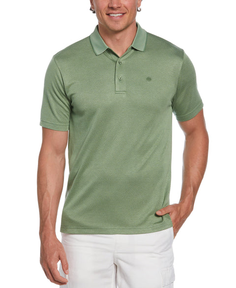 Diamond Jacquard Patterned Polo Shirt (Basil) 