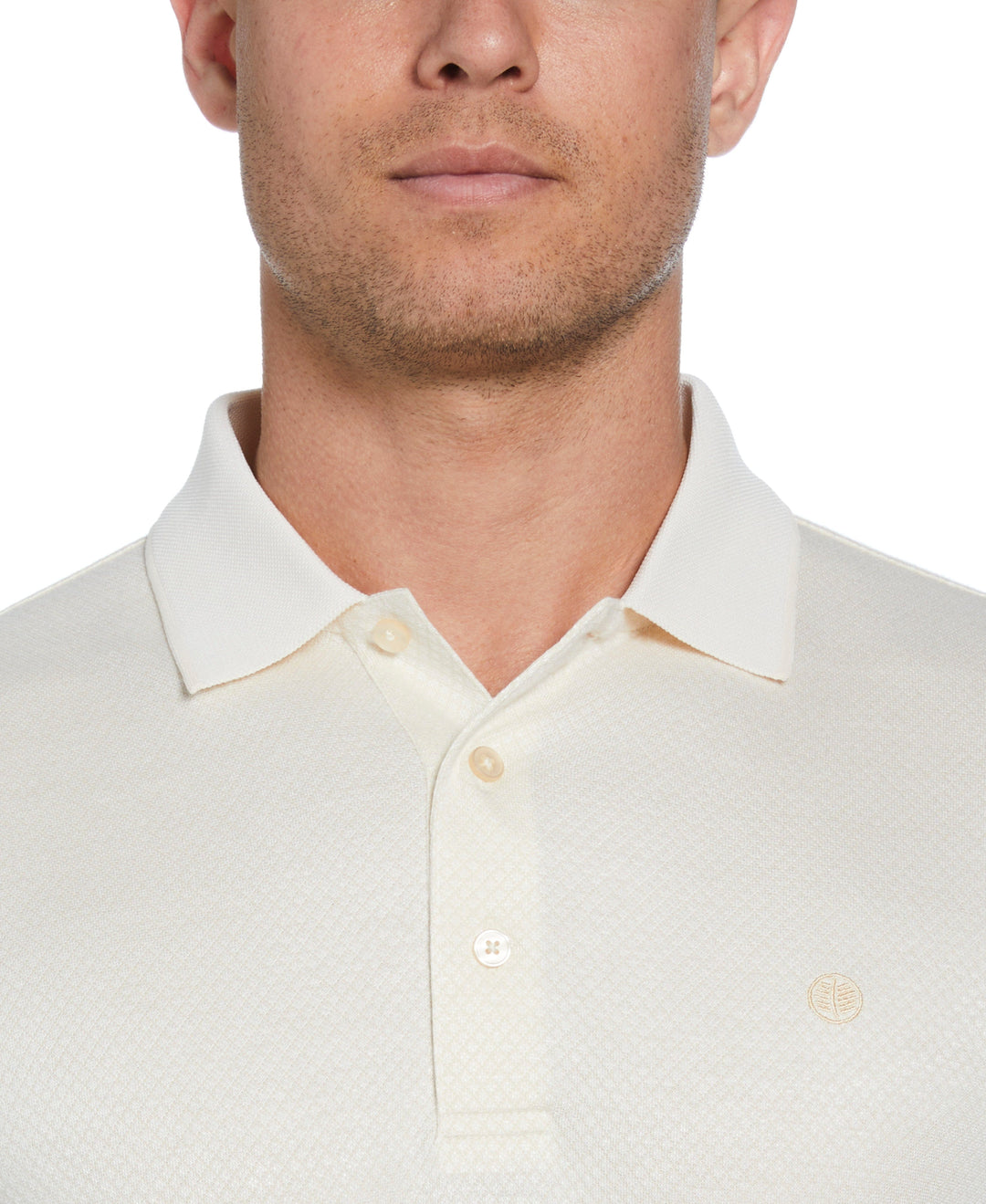 Diamond Jacquard Polo Shirt (Egret) 