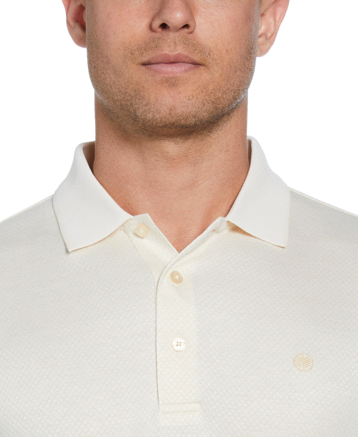Diamond Jacquard Polo Shirt (Egret) 
