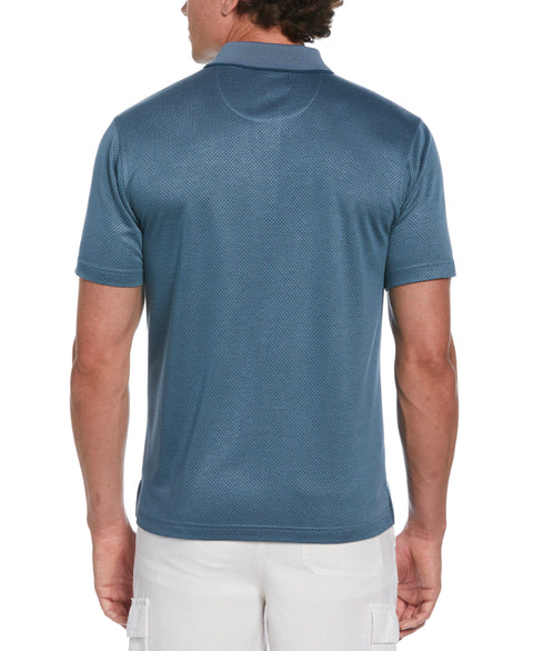 Diamond Jacquard Patterned Polo Shirt (Aegean Blue) 