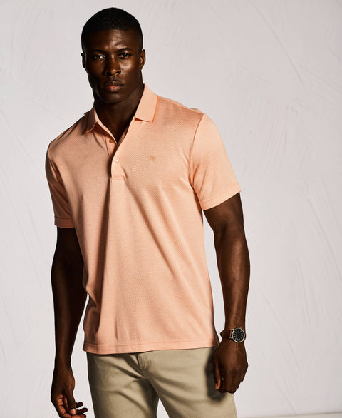 Diamond Jacquard Polo Shirt-Polos-Cubavera