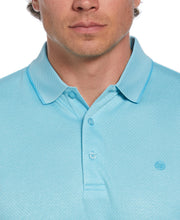 Diamond Jacquard Patterned Polo Shirt (Aqua Esque) 