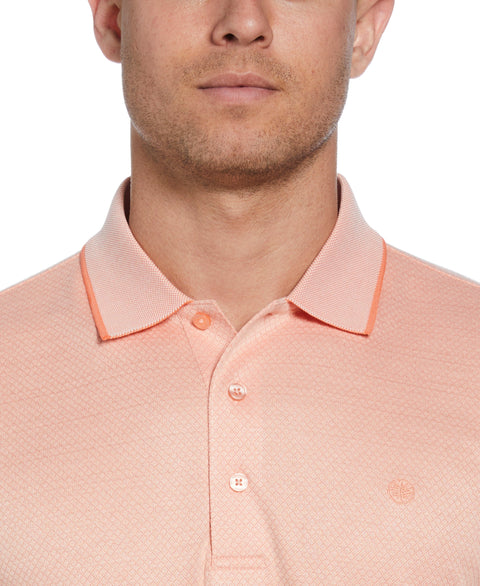 Diamond Jacquard Polo Shirt (Tropical Peach) 