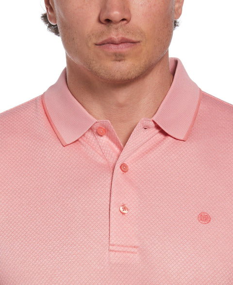 Diamond Jacquard Patterned Polo Shirt (Pink Dolphin) 