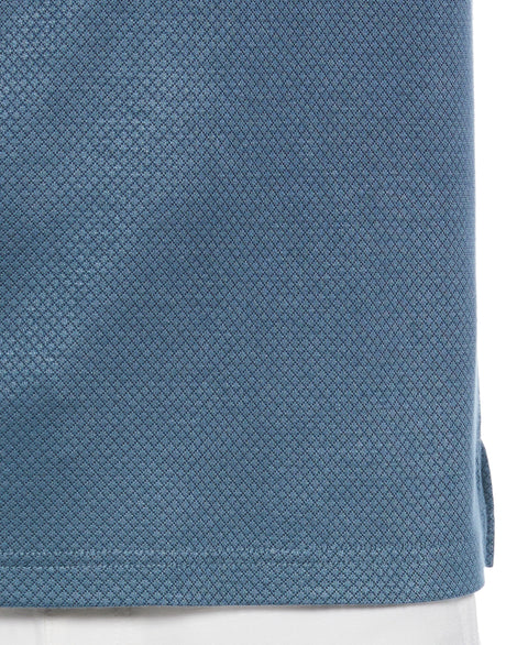 Diamond Jacquard Patterned Polo Shirt (Aegean Blue) 
