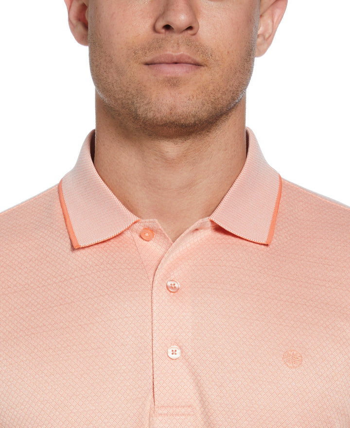 Diamond Jacquard Polo Shirt (Tropical Peach) 