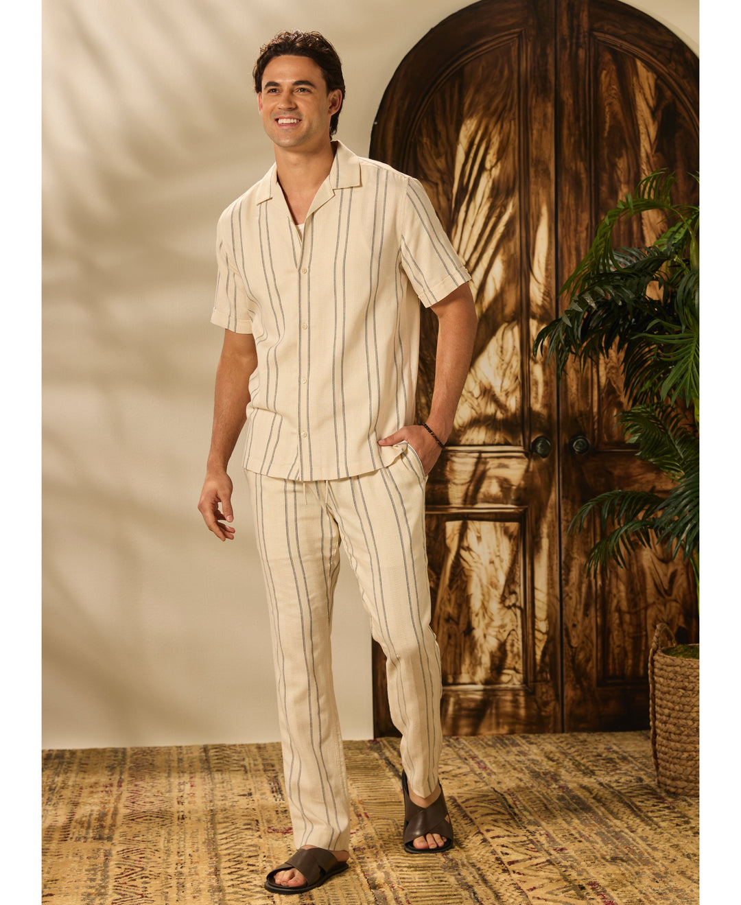 Dobby Stripe Shirt-Casual Shirts-Cubavera