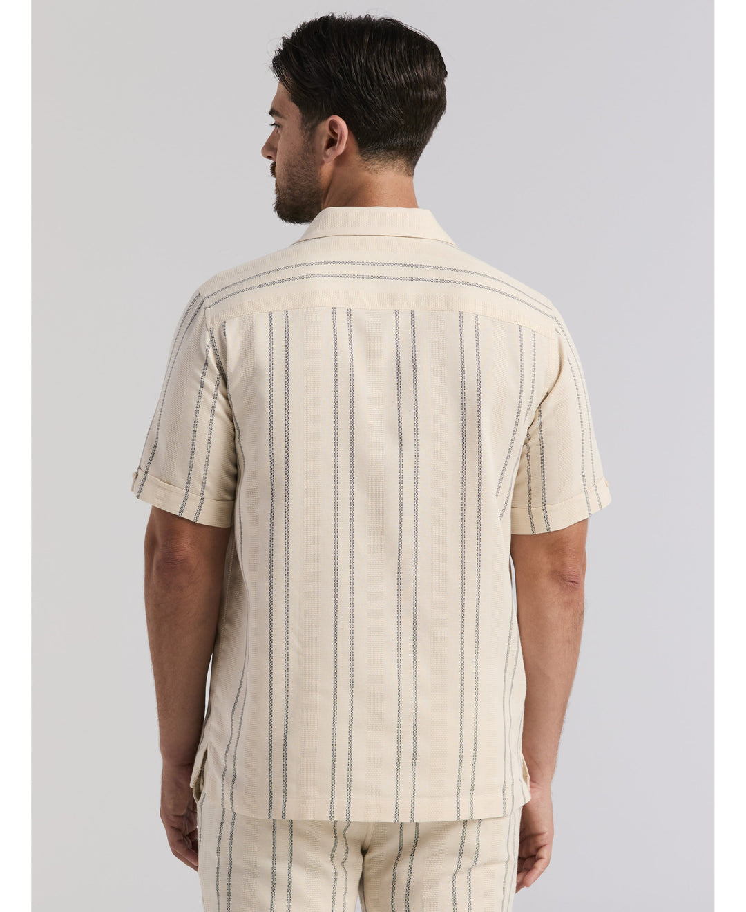 Dobby Stripe Shirt-Casual Shirts-Cubavera