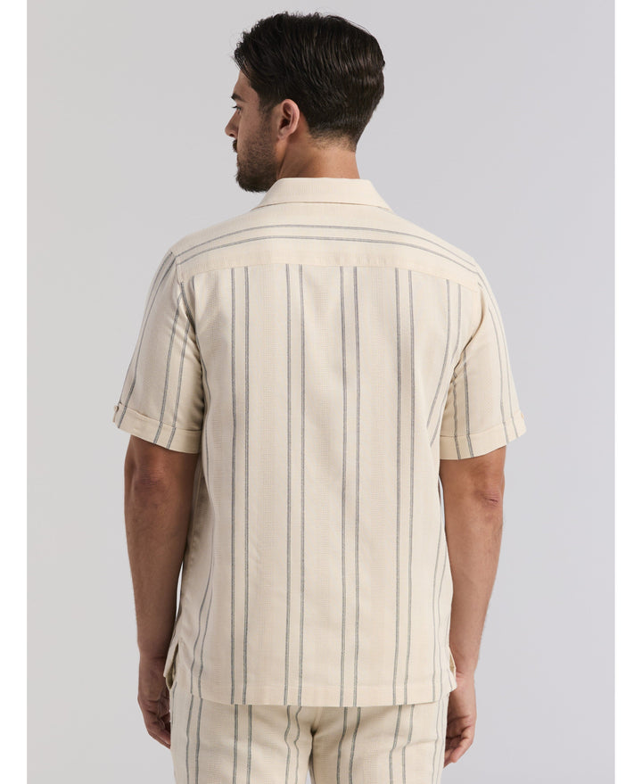 Dobby Stripe Shirt-Casual Shirts-Cubavera