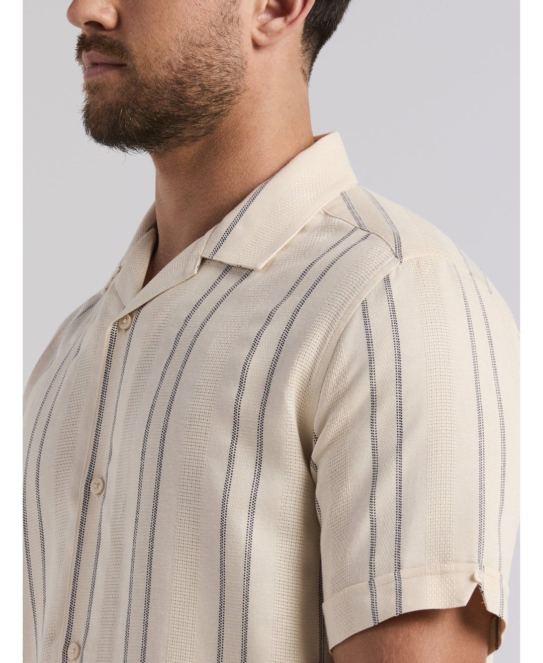 Dobby Stripe Shirt-Casual Shirts-Cubavera