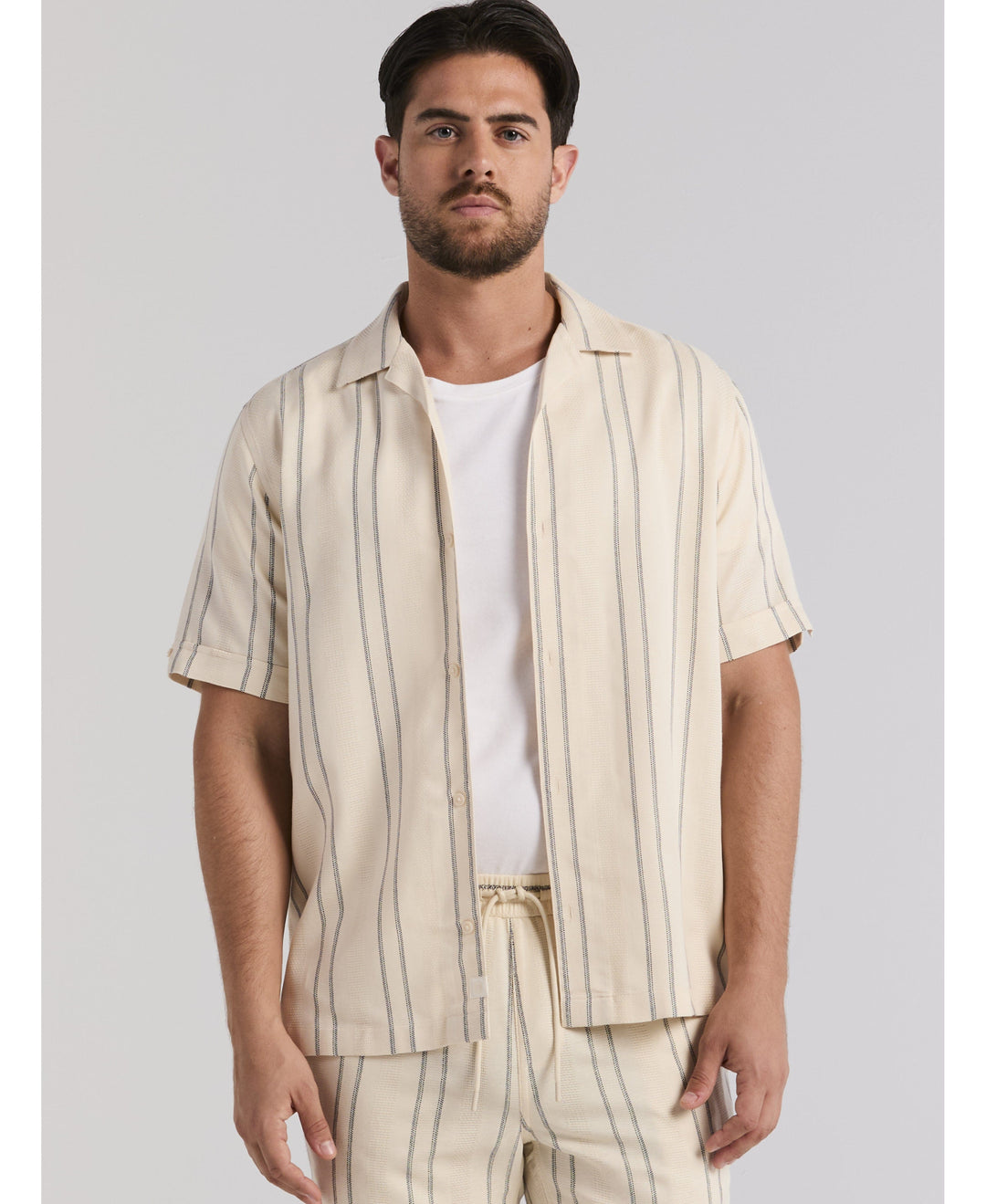 Dobby Stripe Shirt-Casual Shirts-Cubavera