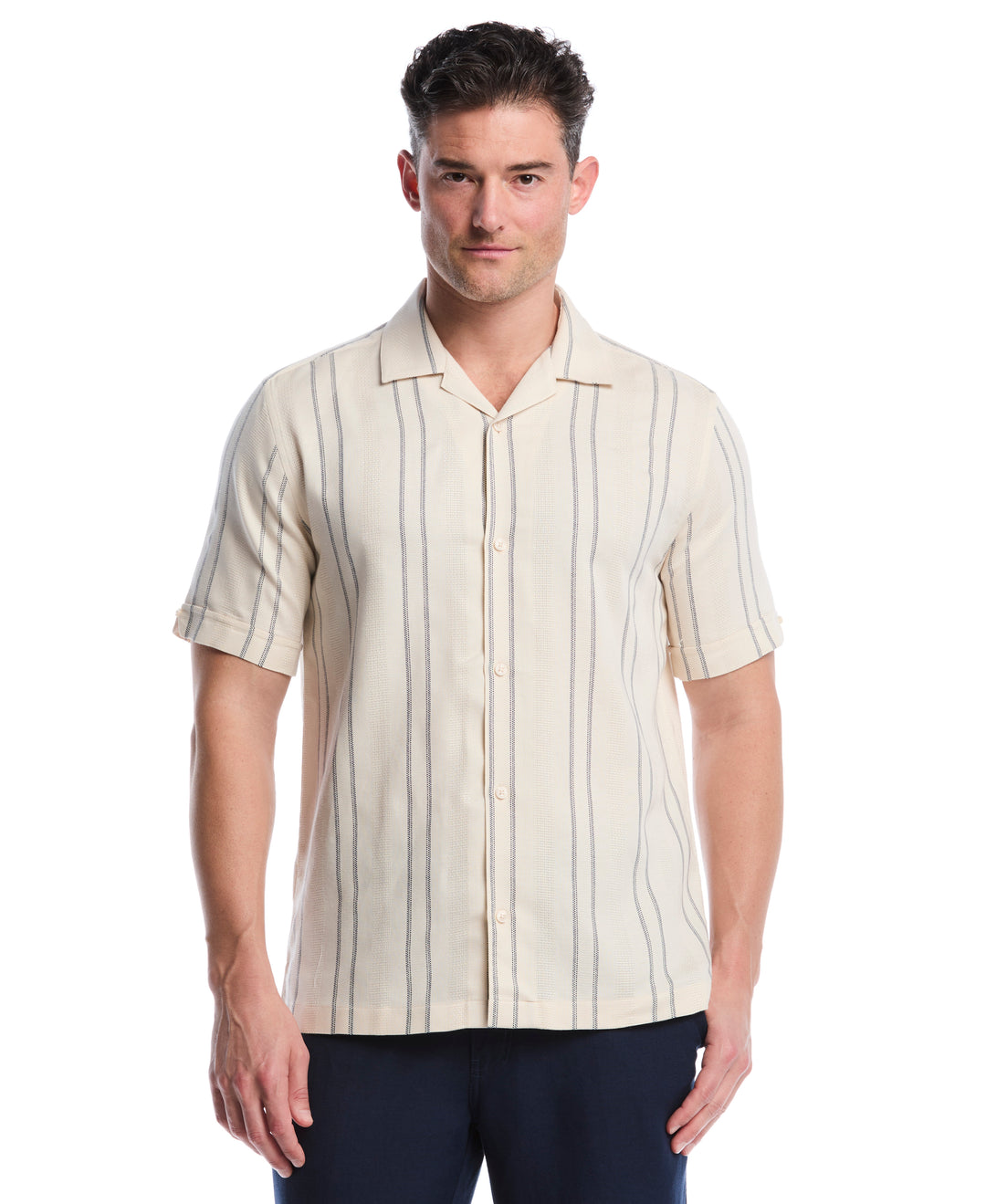 Dobby Stripe Shirt (White Swan) 