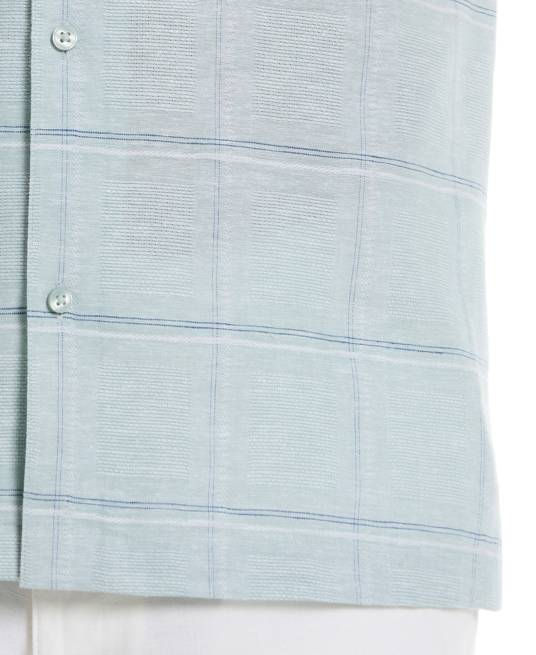 Linen Blend Dobby Windowpane Print Shirt (Blue Surf) 