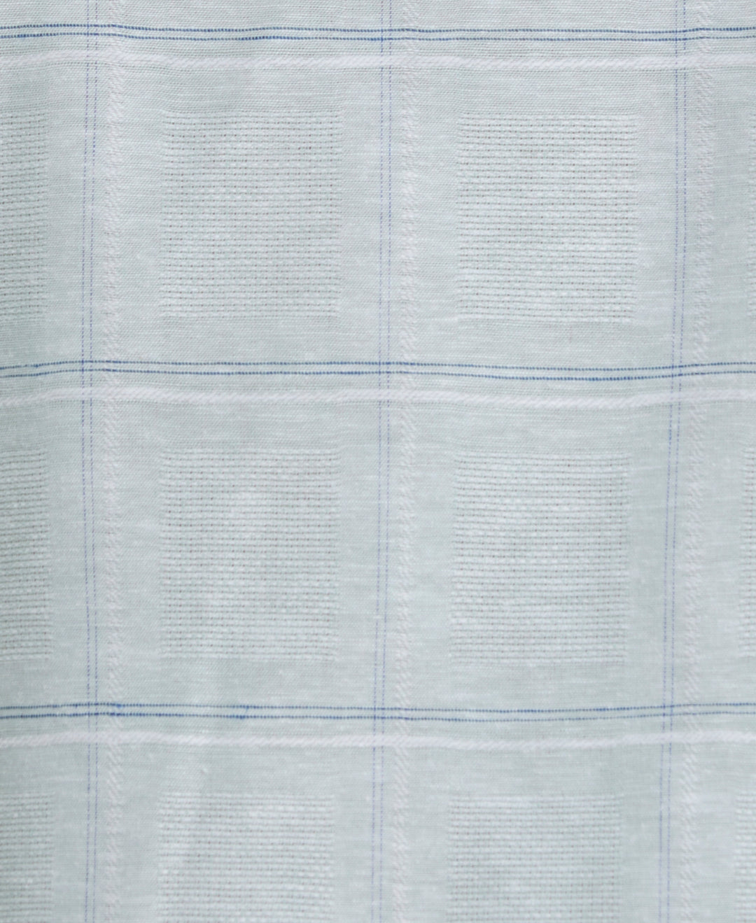 Linen Blend Dobby Windowpane Print Shirt (Blue Surf) 