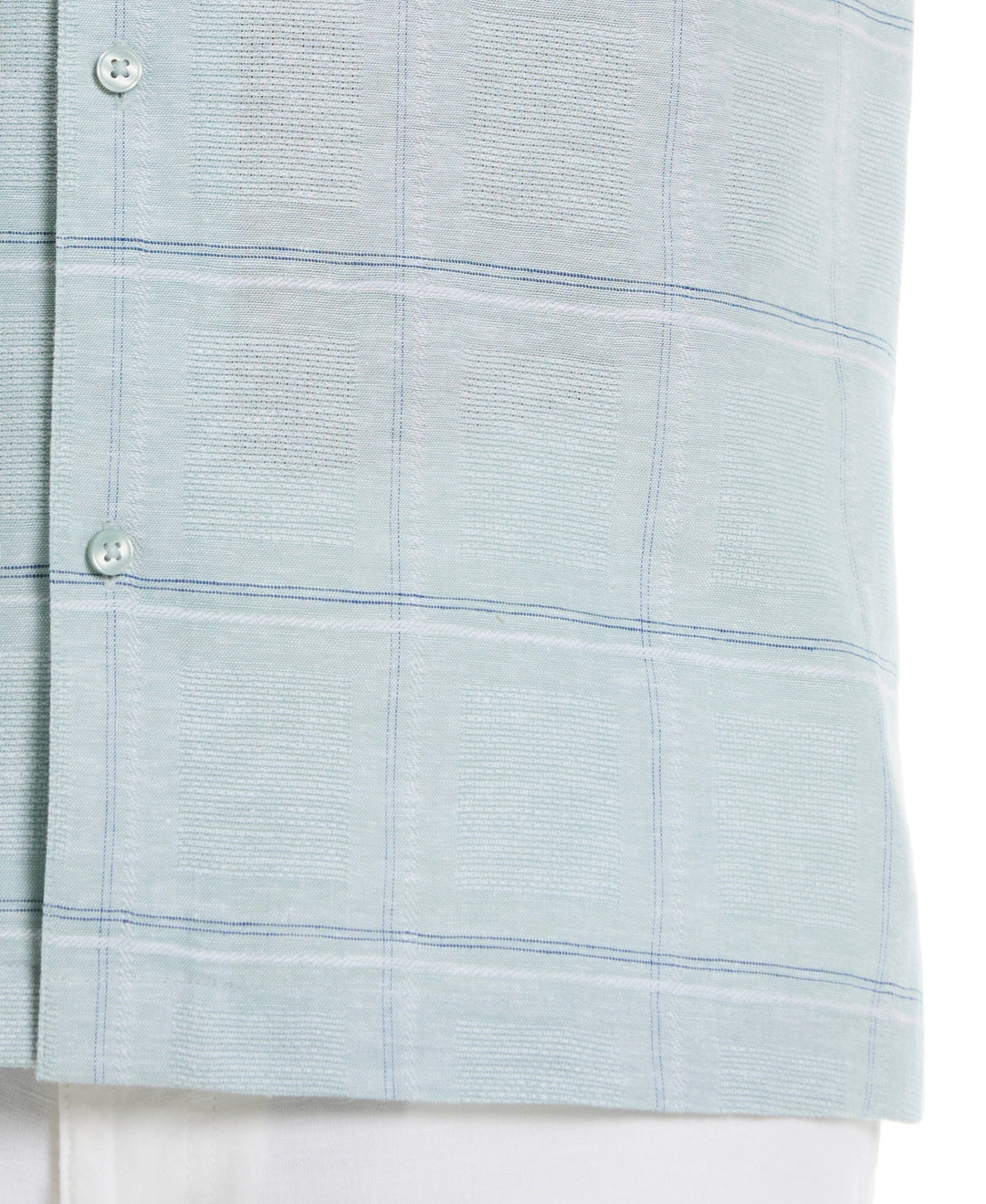 Linen Blend Dobby Windowpane Print Shirt (Blue Surf) 