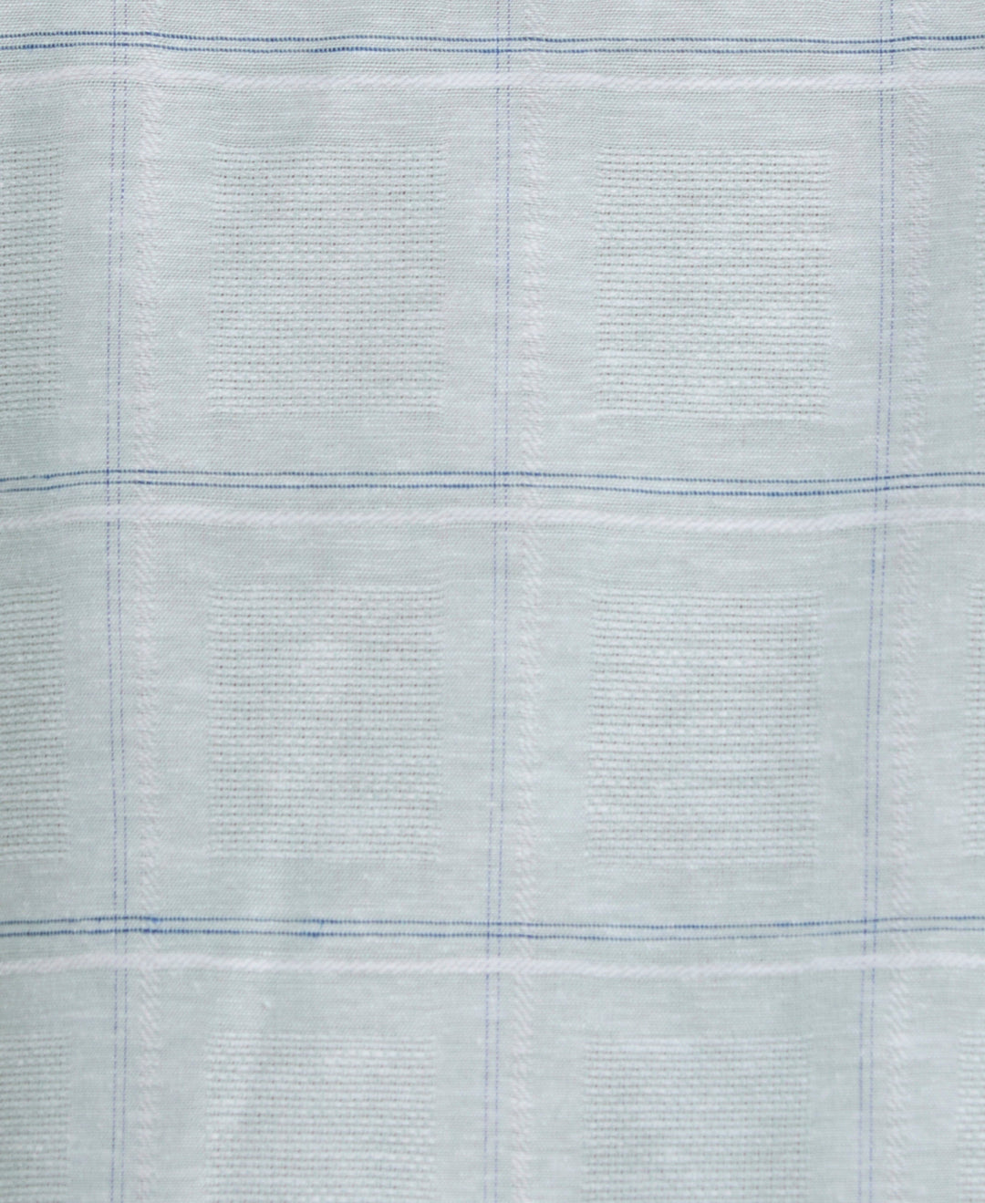Linen Blend Dobby Windowpane Print Shirt (Blue Surf) 