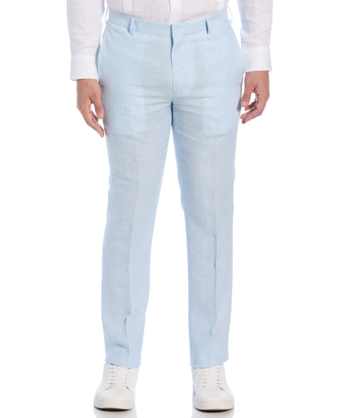 Double Breasted Delave Linen Dream Blue Suit-Suit Set-Cubavera