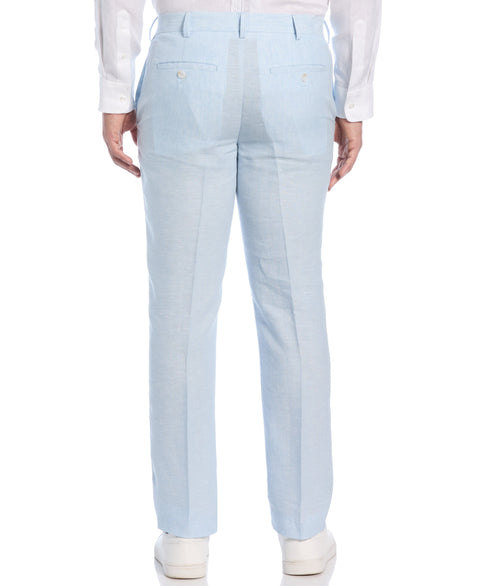 Double Breasted Delave Linen Dream Blue Suit-Suit Set-Cubavera